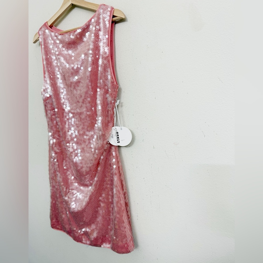 NWT STAUD Eton Sequined Tulle Pink Mini Dress Sz L - Picture 8 of 16